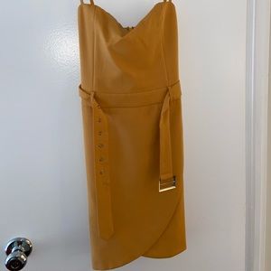 Mustard Yellow Belted Mini Dress